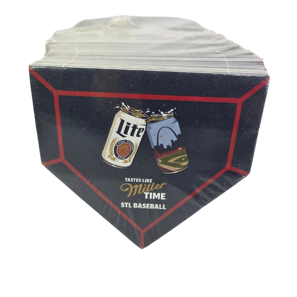Miller Lite STL Cardinals Baseball Coasters Lot 125 St Louis MLB Homeplate Shape